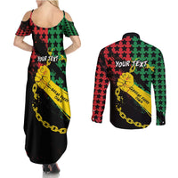 Personalized Juneteenth 1865 Couples Matching Summer Maxi Dress and Long Sleeve Button Shirt Break Every Chain