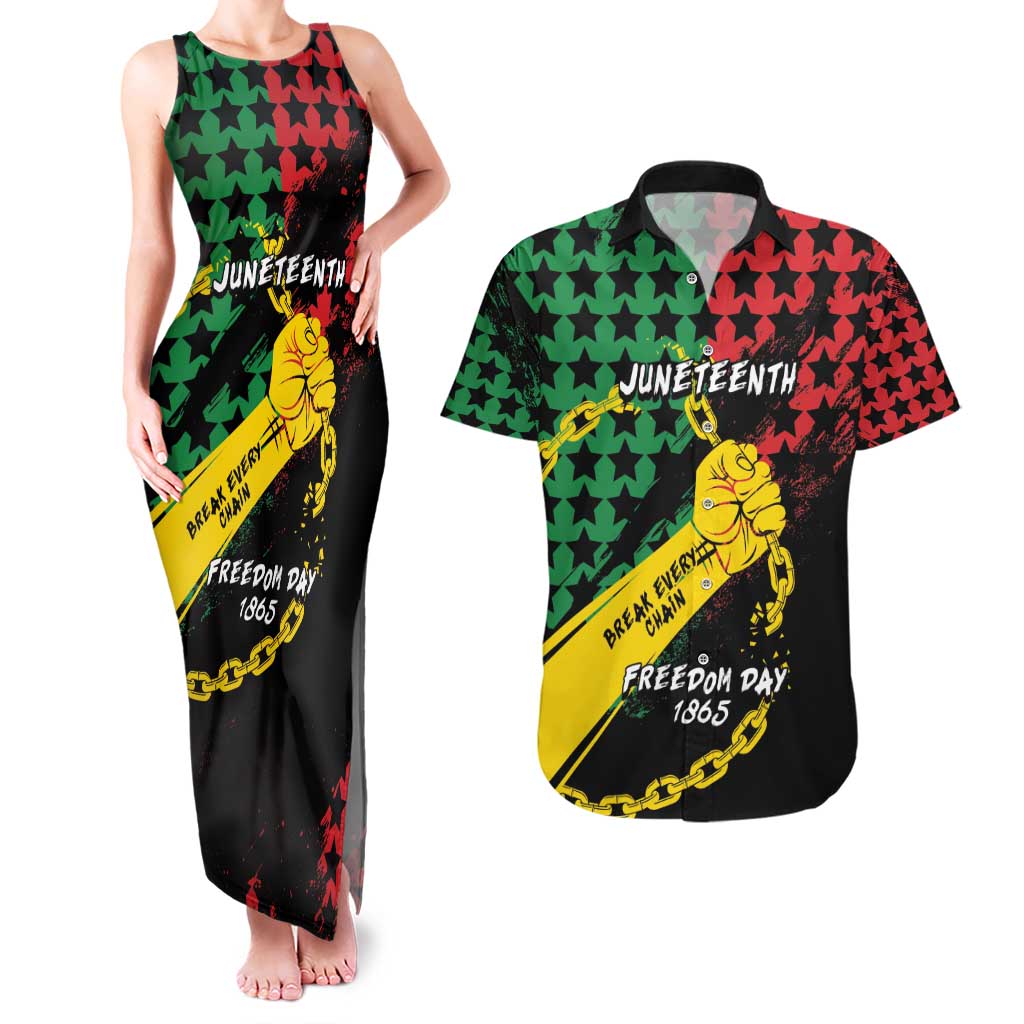 Personalized Juneteenth 1865 Couples Matching Tank Maxi Dress and Hawaiian Shirt Break Every Chain