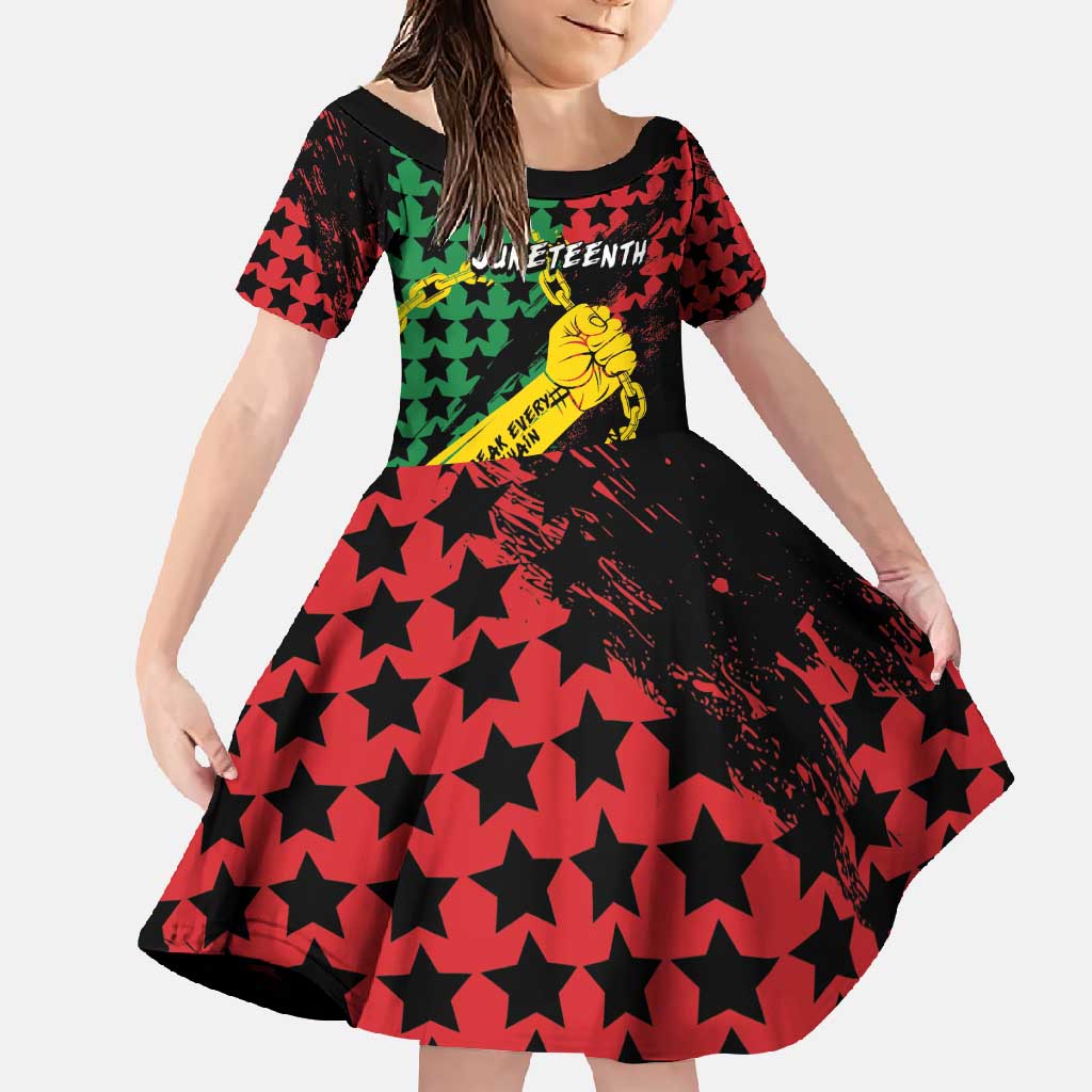 Personalized Juneteenth 1865 Family Matching Off Shoulder Maxi Dress and Hawaiian Shirt Break Every Chain