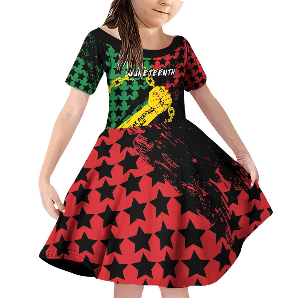 Personalized Juneteenth 1865 Family Matching Off Shoulder Short Dress and Hawaiian Shirt Break Every Chain