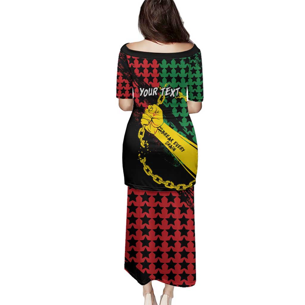 Personalized Juneteenth 1865 Family Matching Puletasi and Hawaiian Shirt Break Every Chain