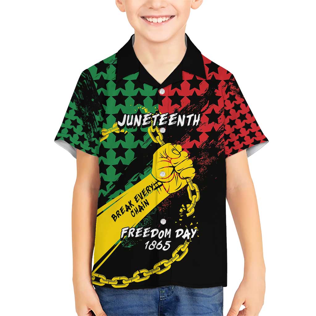 Personalized Juneteenth 1865 Family Matching Short Sleeve Bodycon Dress and Hawaiian Shirt Break Every Chain