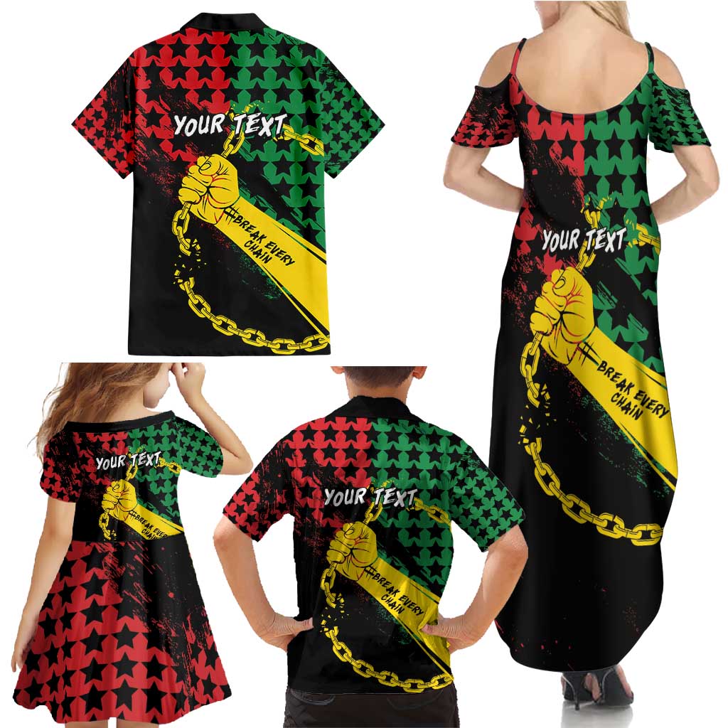 Personalized Juneteenth 1865 Family Matching Summer Maxi Dress and Hawaiian Shirt Break Every Chain