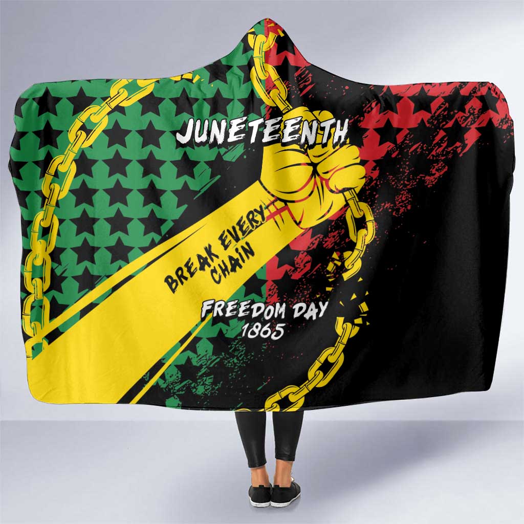 Juneteenth 1865 Hooded Blanket Break Every Chain