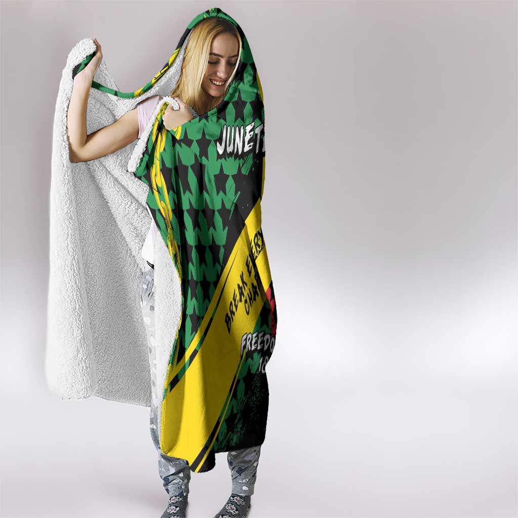 Juneteenth 1865 Hooded Blanket Break Every Chain