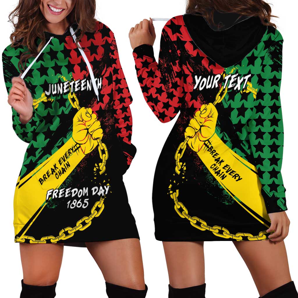 Personalized Juneteenth 1865 Hoodie Dress Break Every Chain
