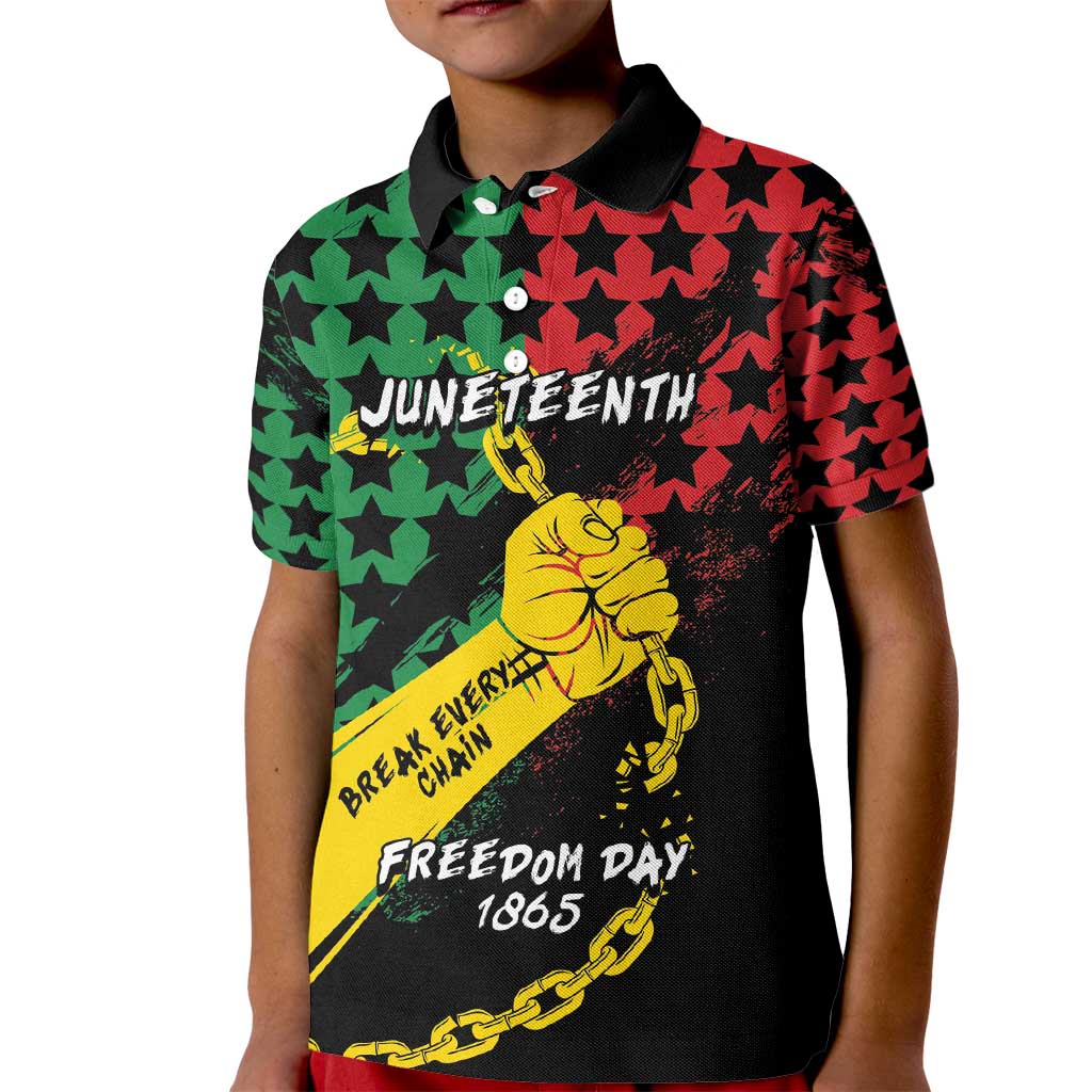 Personalized Juneteenth 1865 Kid Polo Shirt Break Every Chain