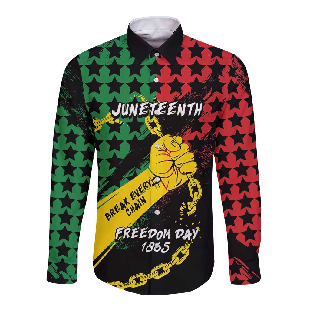 Personalized Juneteenth 1865 Long Sleeve Button Shirt Break Every Chain