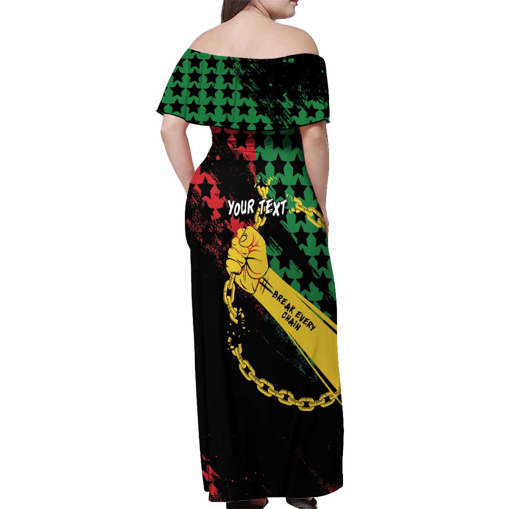 Personalized Juneteenth 1865 Off Shoulder Maxi Dress Break Every Chain