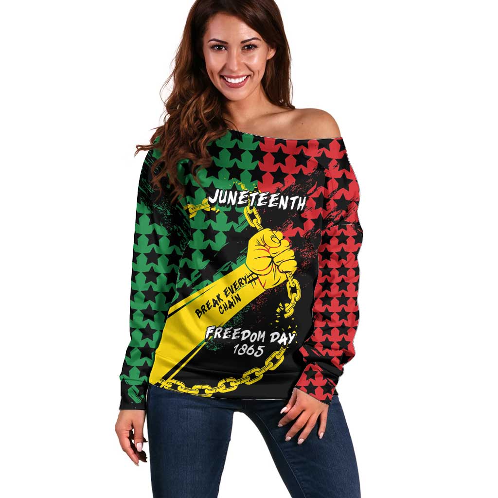 Personalized Juneteenth 1865 Off Shoulder Sweater Break Every Chain