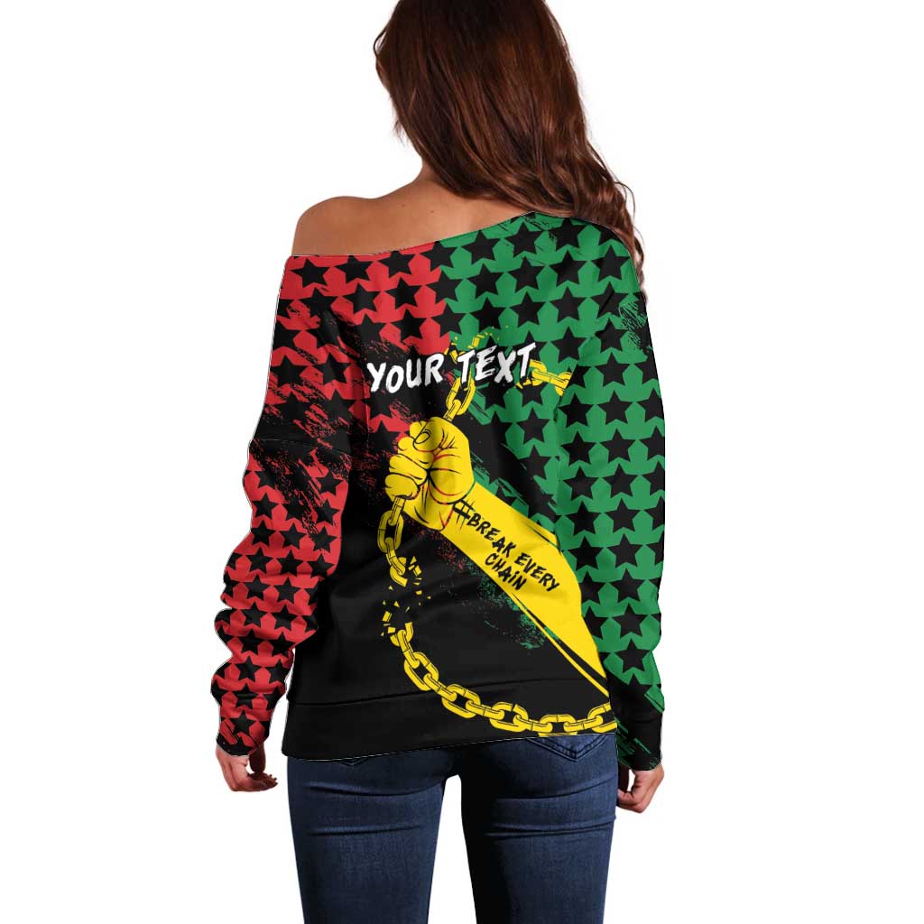 Personalized Juneteenth 1865 Off Shoulder Sweater Break Every Chain