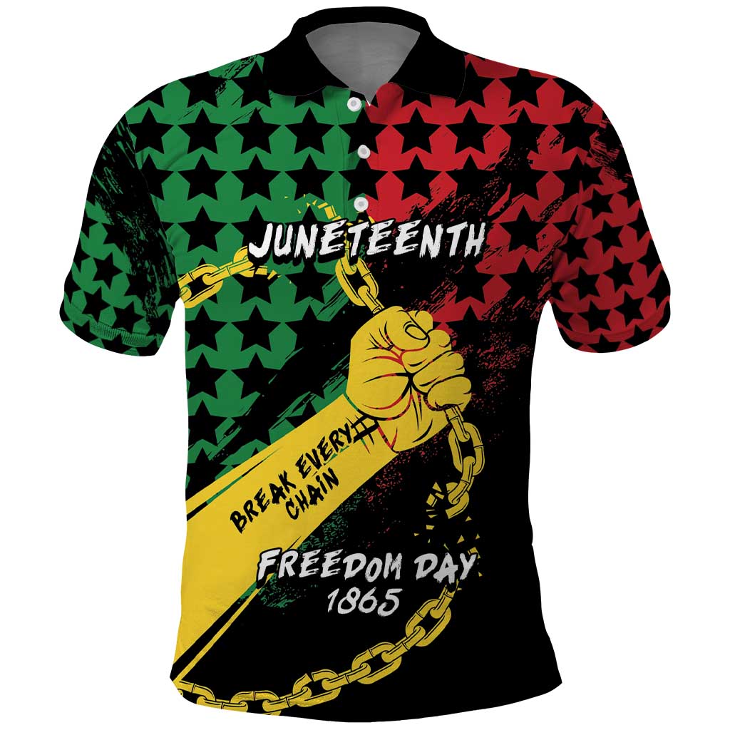 Personalized Juneteenth 1865 Polo Shirt Break Every Chain