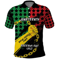 Personalized Juneteenth 1865 Polo Shirt Break Every Chain