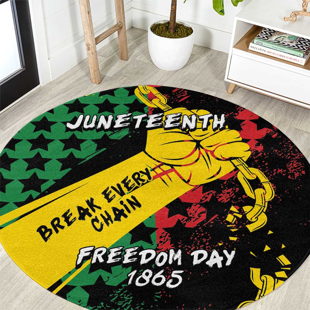 Juneteenth 1865 Round Carpet Break Every Chain