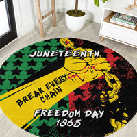 Juneteenth 1865 Round Carpet Break Every Chain