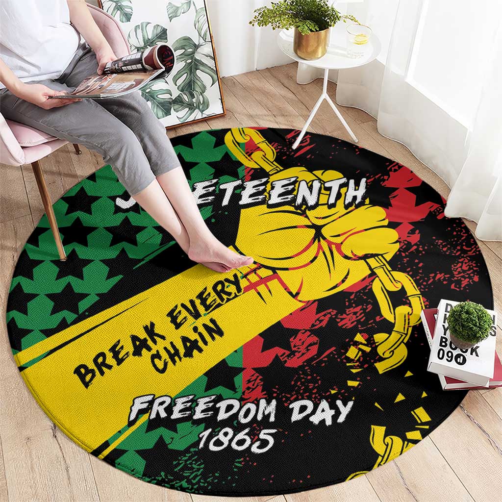 Juneteenth 1865 Round Carpet Break Every Chain