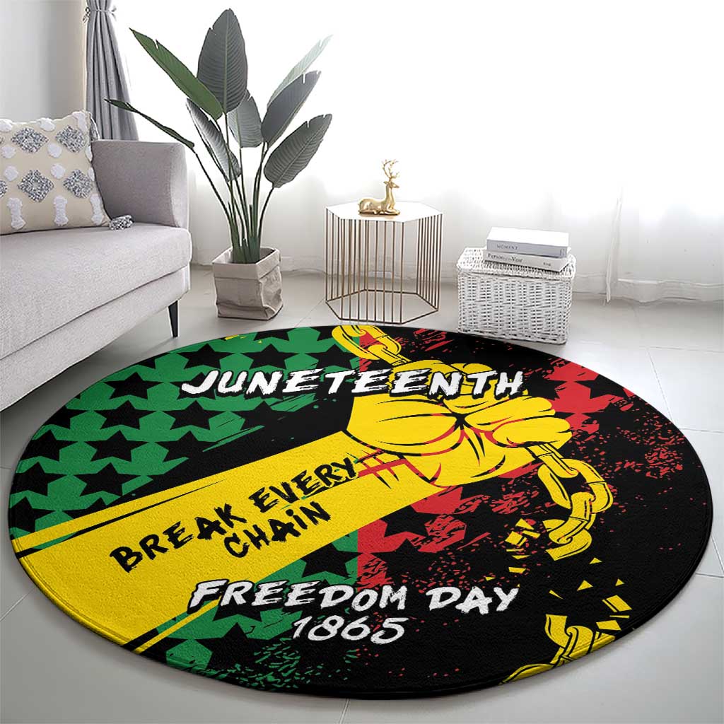 Juneteenth 1865 Round Carpet Break Every Chain