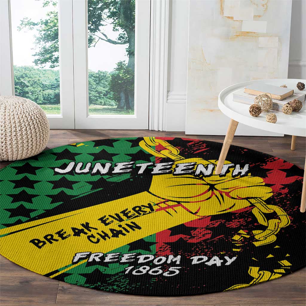 Juneteenth 1865 Round Carpet Break Every Chain
