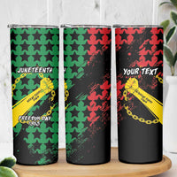 Personalized Juneteenth 1865 Skinny Tumbler Break Every Chain