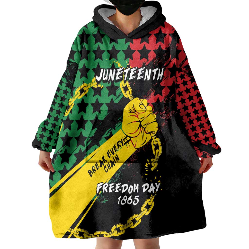 Personalized Juneteenth 1865 Wearable Blanket Hoodie Break Every Chain