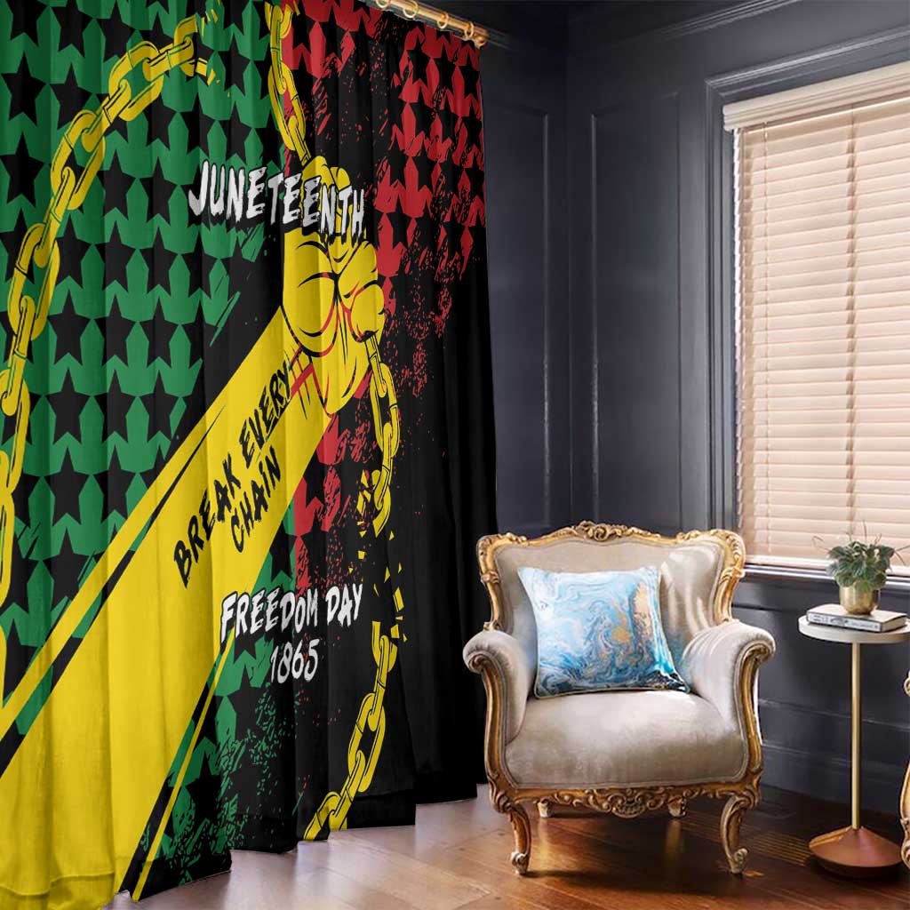 Juneteenth 1865 Window Curtain Break Every Chain