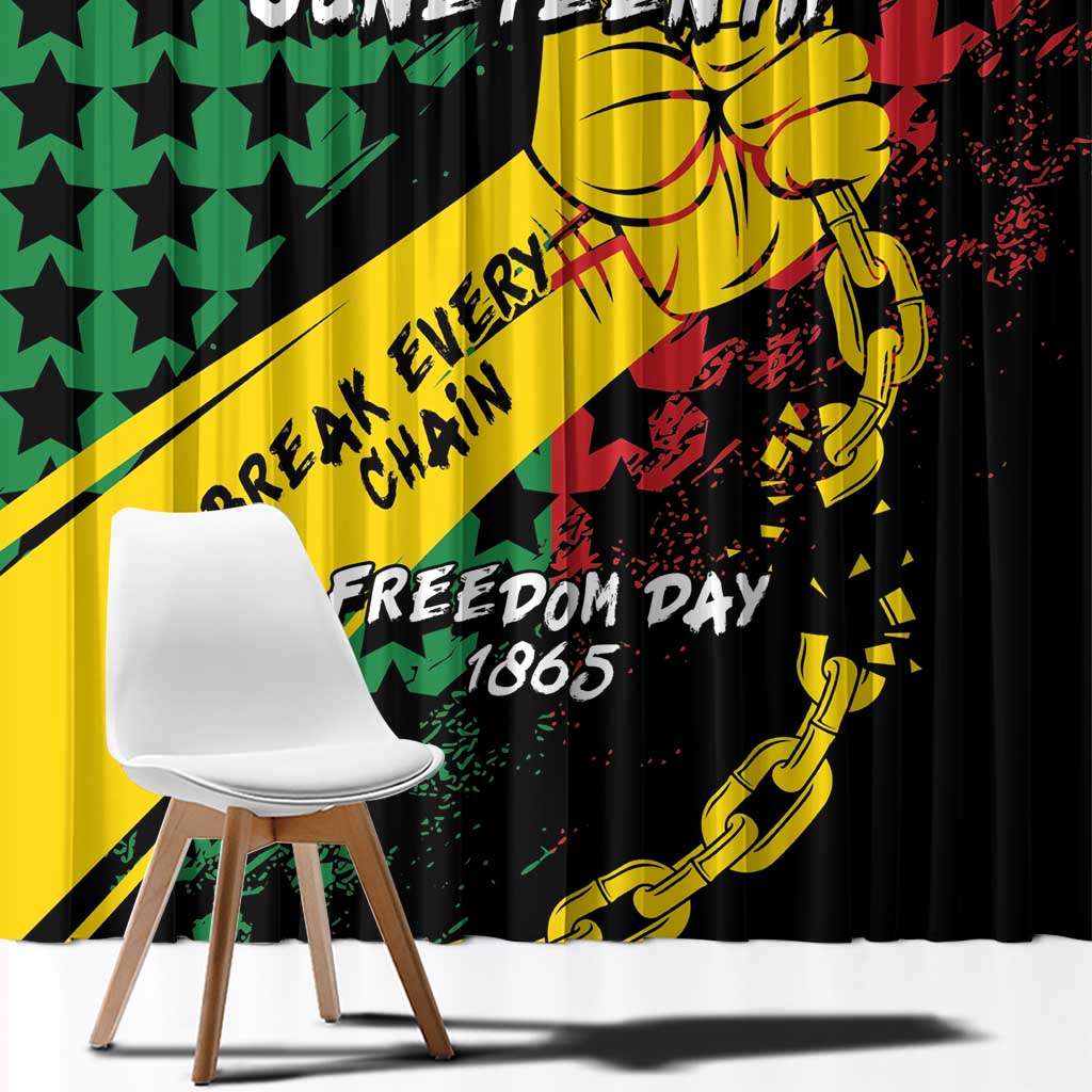 Juneteenth 1865 Window Curtain Break Every Chain