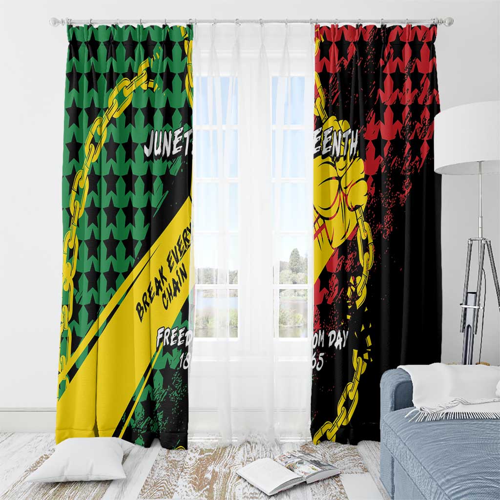 Juneteenth 1865 Window Curtain Break Every Chain