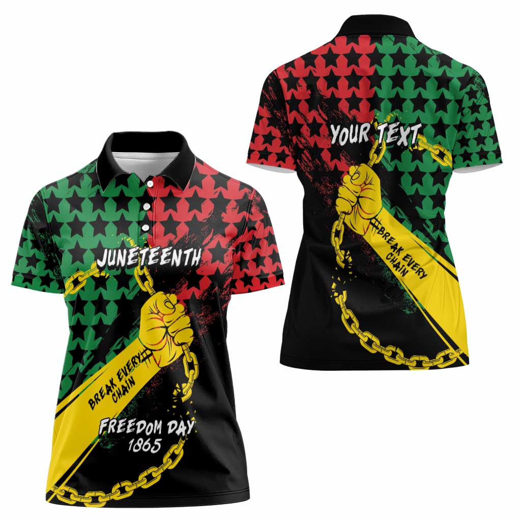 Personalized Juneteenth 1865 Women Polo Shirt Break Every Chain