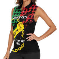 Personalized Juneteenth 1865 Women Sleeveless Polo Shirt Break Every Chain