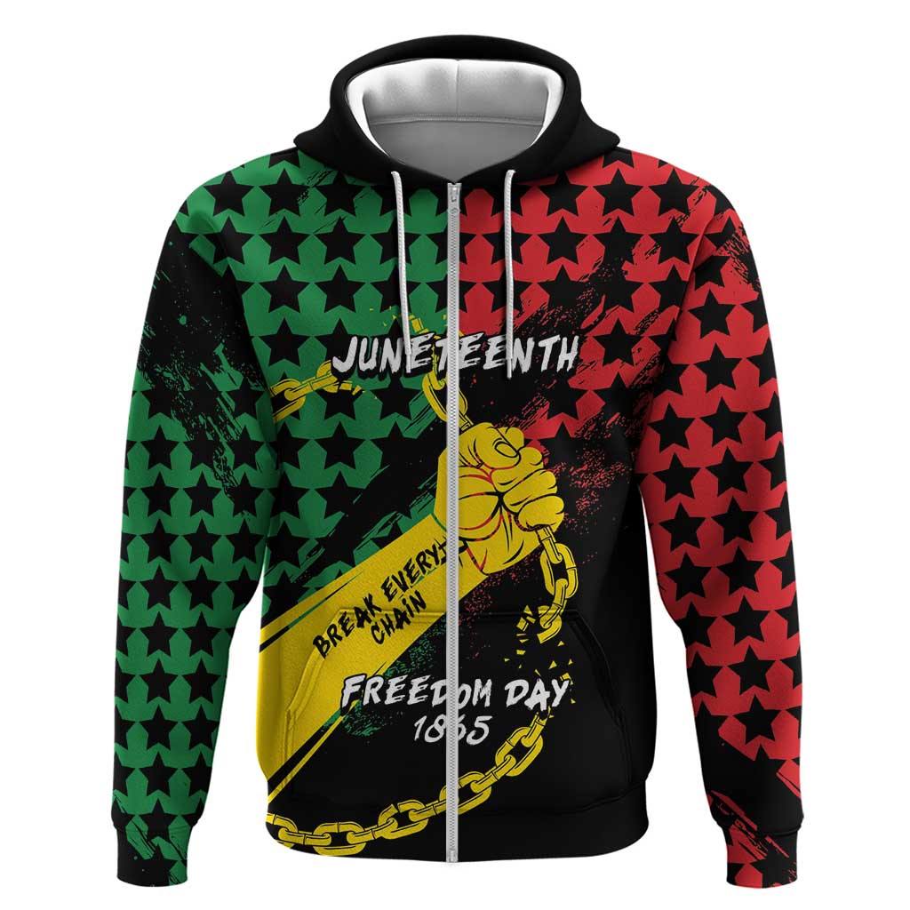 Personalized Juneteenth 1865 Zip Hoodie Break Every Chain