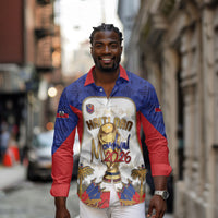 Custom Haiti Nan Mondyal 2026 Long Sleeve Button Shirt Road To Glory
