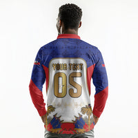 Custom Haiti Nan Mondyal 2026 Long Sleeve Polo Shirt Road To Glory