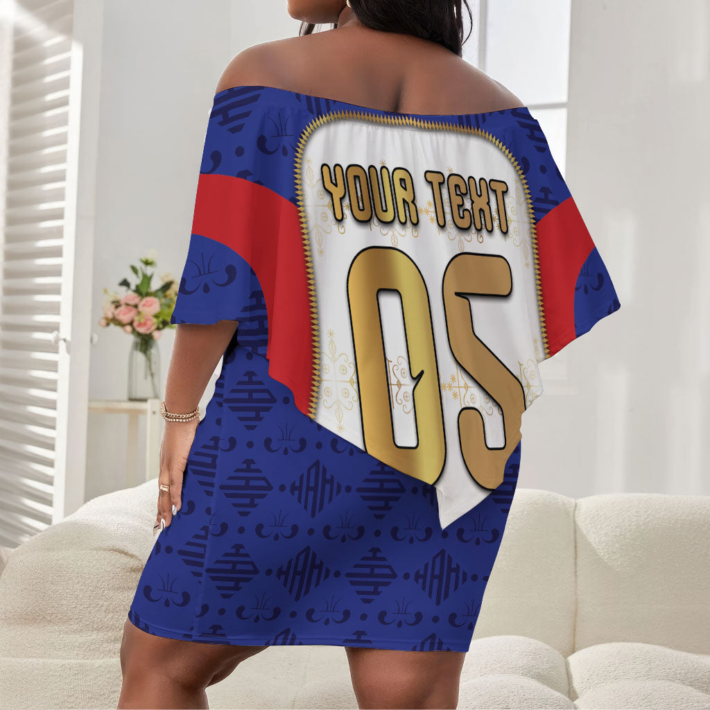 Custom Haiti Nan Mondyal 2026 Off Shoulder Short Dress Road To Glory