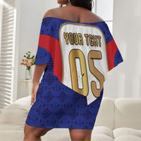 Custom Haiti Nan Mondyal 2026 Off Shoulder Short Dress Road To Glory