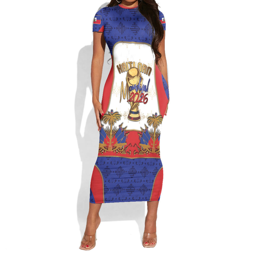 Custom Haiti Nan Mondyal 2026 Short Sleeve Bodycon Dress Road To Glory