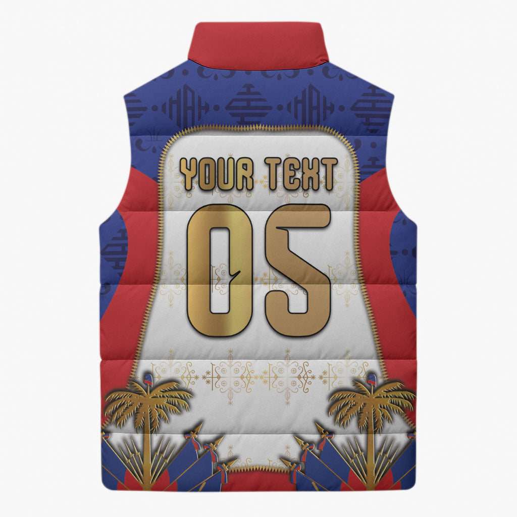 Custom Haiti Nan Mondyal 2026 Sleeveless Puffer Jacket Road To Glory