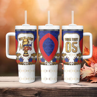Custom Haiti Nan Mondyal 2026 Tumbler With Handle Road To Glory