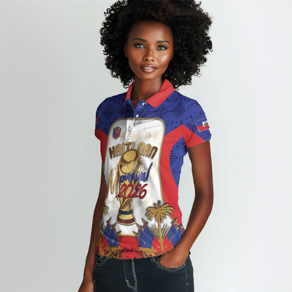 Custom Haiti Nan Mondyal 2026 Women Polo Shirt Road To Glory