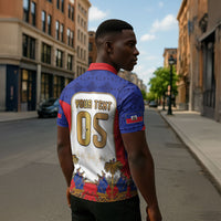 Custom Haiti Nan Mondyal 2026 Zipper Polo Shirt Road To Glory