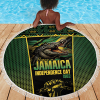 Jamaica Independence Day Beach Blanket Crocodile Broken Chain Freedom