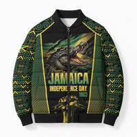 Jamaica Independence Day Bomber Puffer Jacket Crocodile Broken Chain Freedom