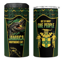 Jamaica Independence Day 4 in 1 Can Cooler Tumbler Crocodile Broken Chain Freedom