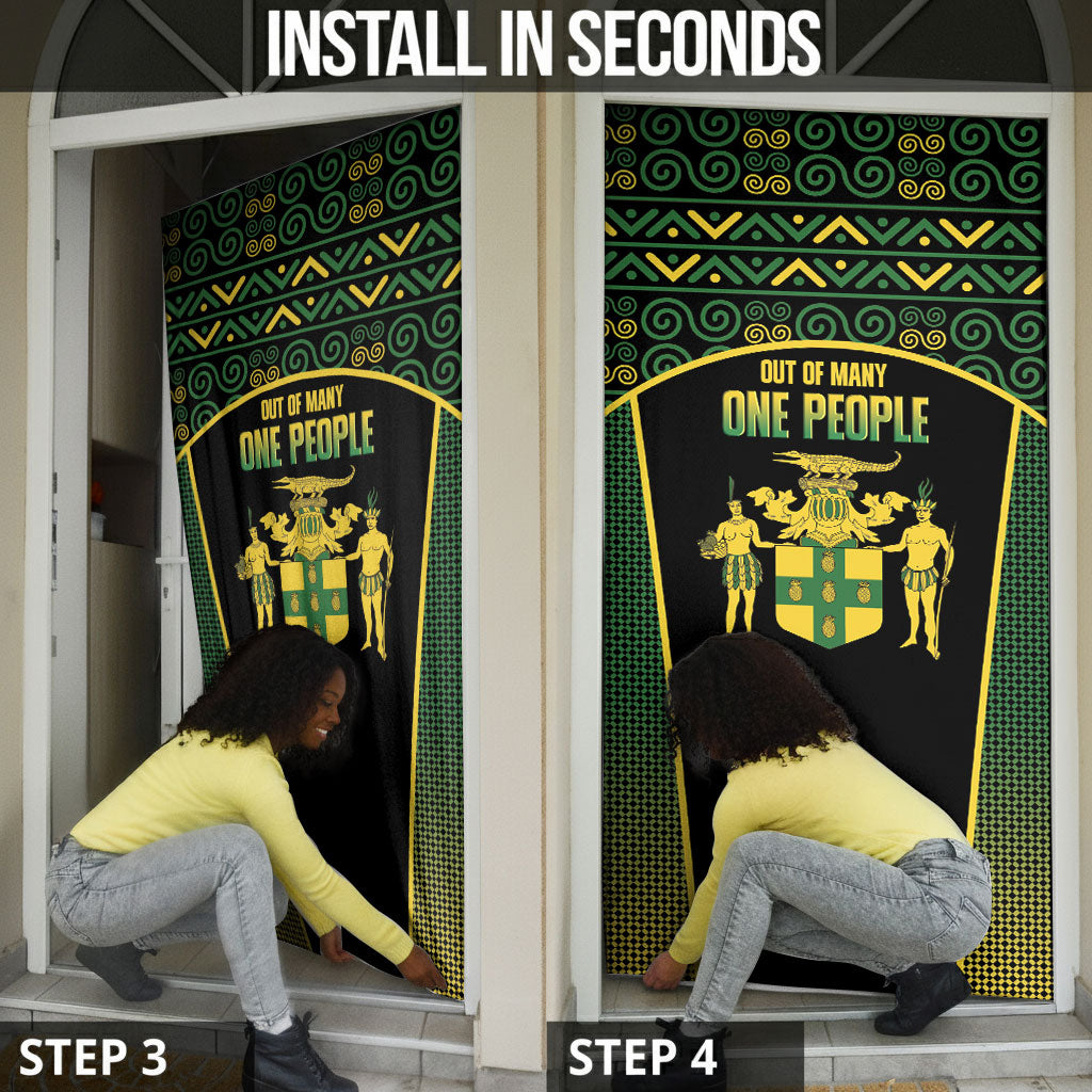 Jamaica Independence Day Door Cover Crocodile Broken Chain Freedom