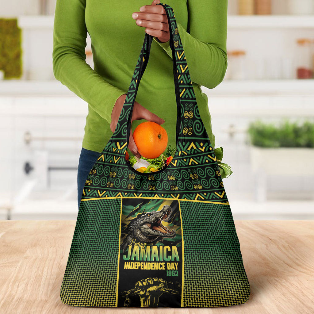 Jamaica Independence Day Grocery Bag Crocodile Broken Chain Freedom