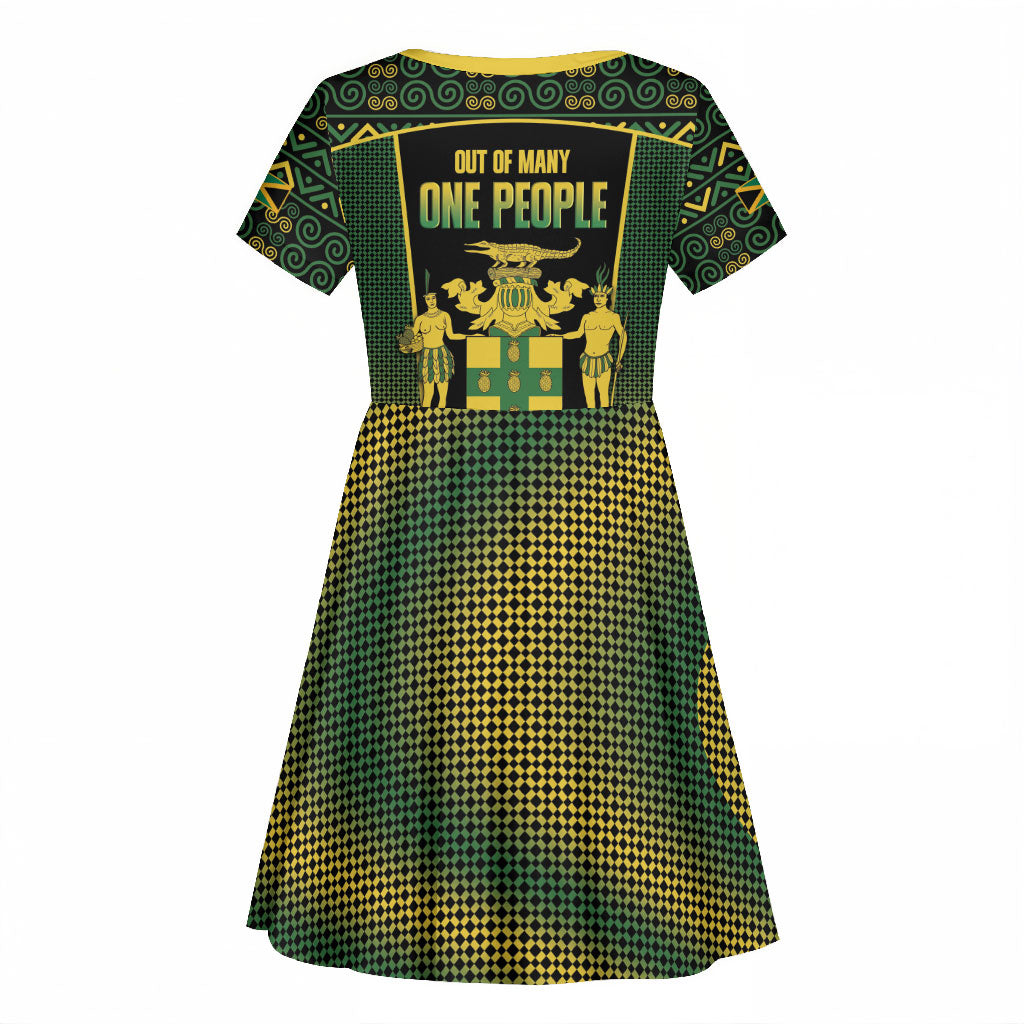 Jamaica Independence Day Kid Short Sleeve Dress Crocodile Broken Chain Freedom