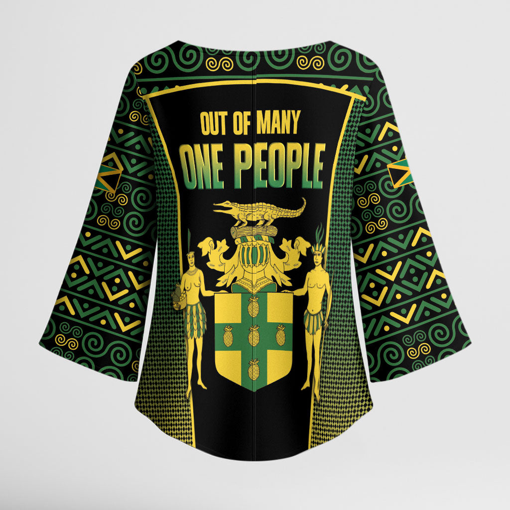 Jamaica Independence Day Kimono Sleeve Blouse Crocodile Broken Chain Freedom