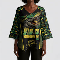 Jamaica Independence Day Kimono Sleeve Blouse Crocodile Broken Chain Freedom