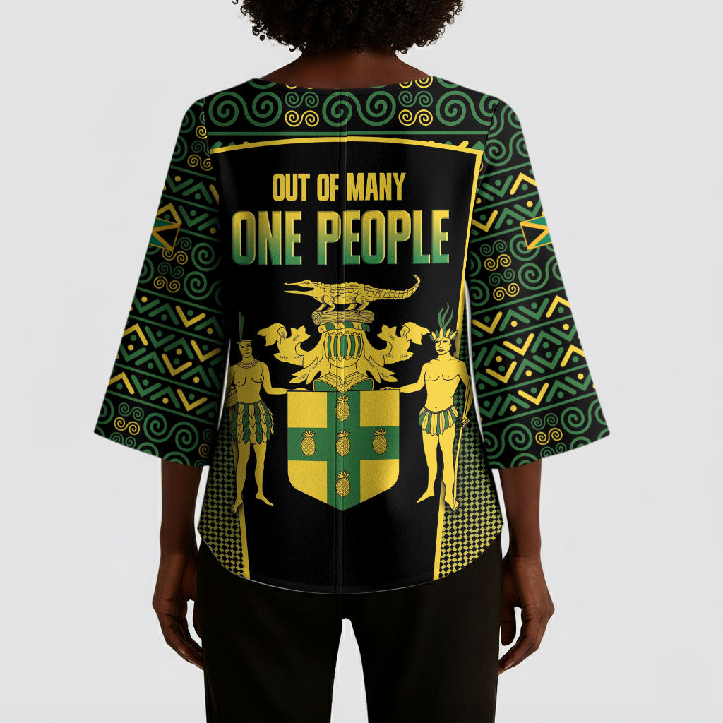 Jamaica Independence Day Kimono Sleeve Blouse Crocodile Broken Chain Freedom