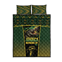 Jamaica Independence Day Quilt Bed Set Crocodile Broken Chain Freedom