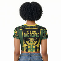 Jamaica Independence Day Raglan Cropped T shirt Crocodile Broken Chain Freedom